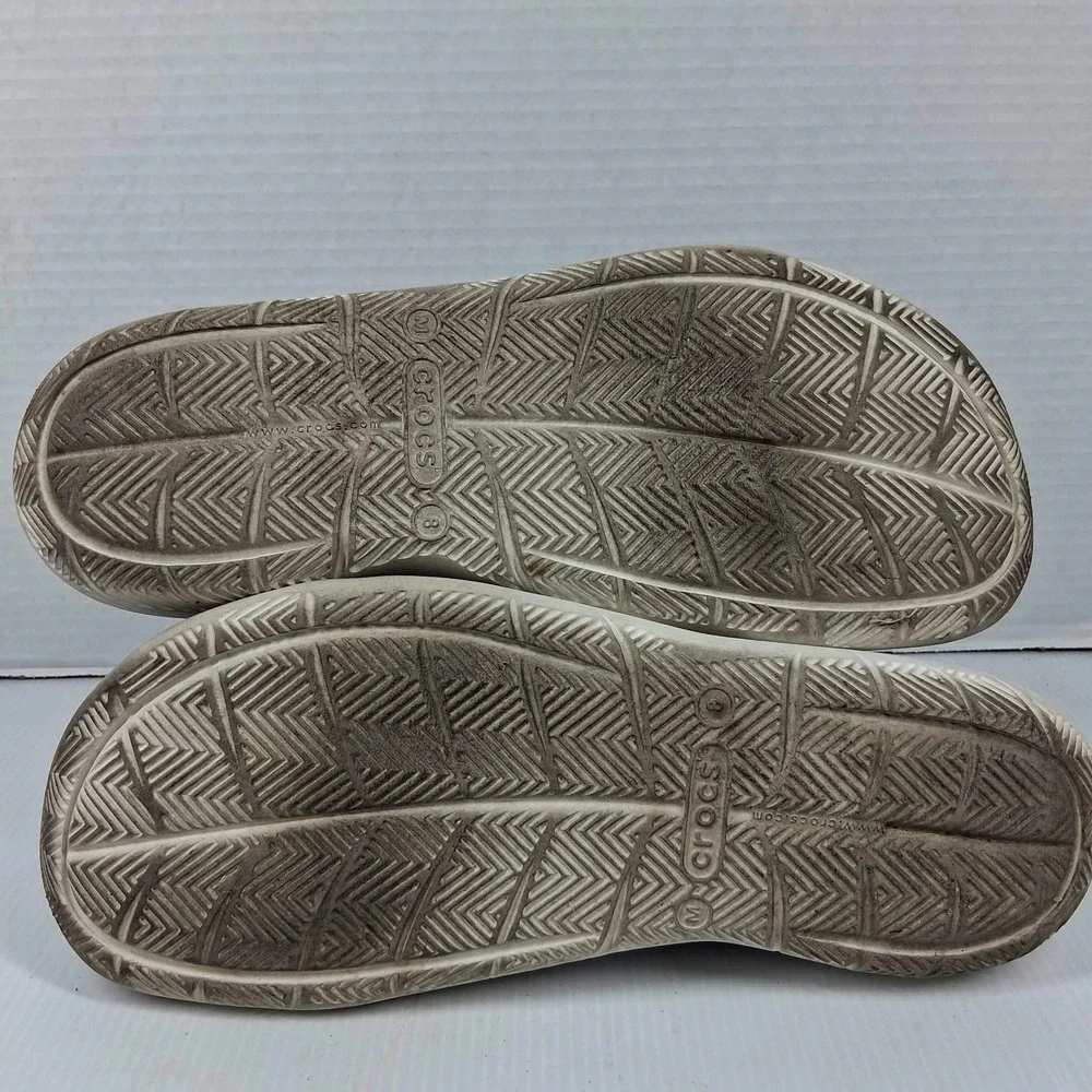 Crocs Swiftwater Mesh Deck Sandals Mens 8 Navy Blue White Water Shoes 203965
